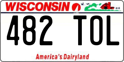 WI license plate 482TOL