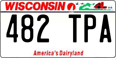 WI license plate 482TPA