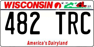 WI license plate 482TRC