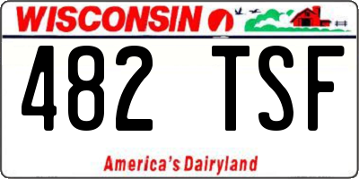 WI license plate 482TSF