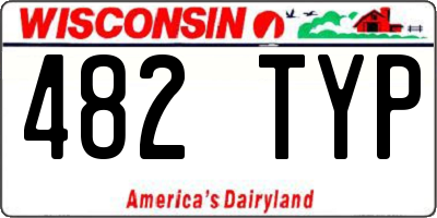 WI license plate 482TYP