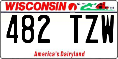 WI license plate 482TZW