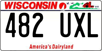 WI license plate 482UXL