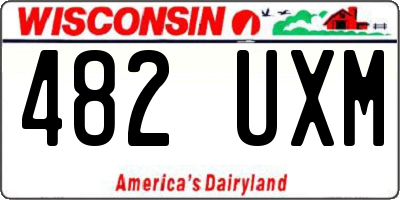 WI license plate 482UXM