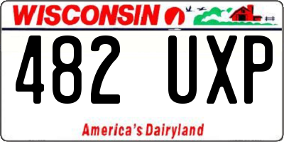 WI license plate 482UXP