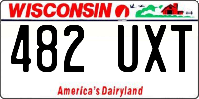 WI license plate 482UXT