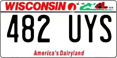 WI license plate 482UYS