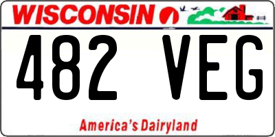 WI license plate 482VEG