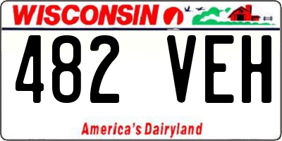 WI license plate 482VEH