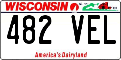 WI license plate 482VEL