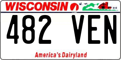 WI license plate 482VEN