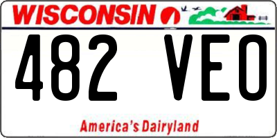 WI license plate 482VEO