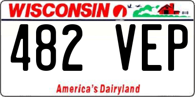 WI license plate 482VEP
