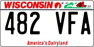 WI license plate 482VFA