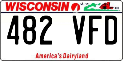 WI license plate 482VFD