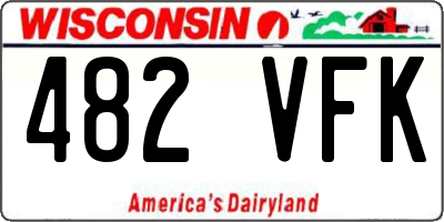 WI license plate 482VFK