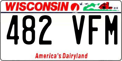 WI license plate 482VFM