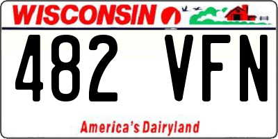 WI license plate 482VFN