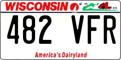 WI license plate 482VFR