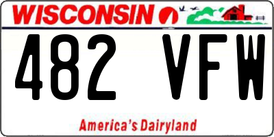 WI license plate 482VFW