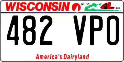 WI license plate 482VPO