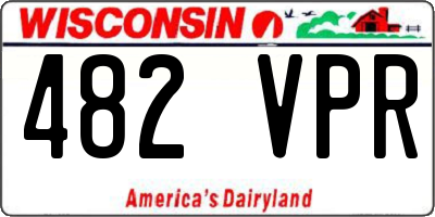 WI license plate 482VPR