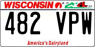 WI license plate 482VPW