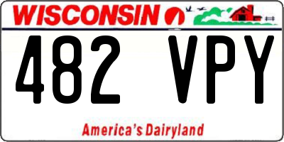 WI license plate 482VPY