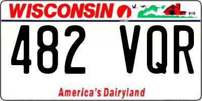 WI license plate 482VQR
