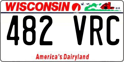 WI license plate 482VRC