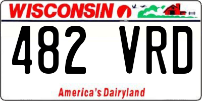 WI license plate 482VRD