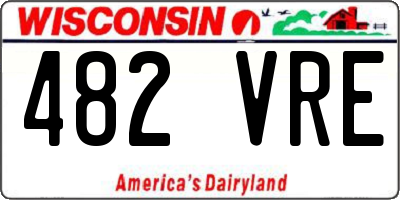 WI license plate 482VRE