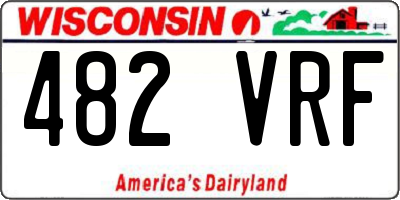 WI license plate 482VRF