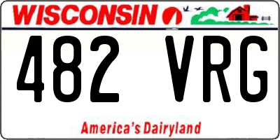 WI license plate 482VRG