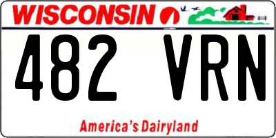 WI license plate 482VRN