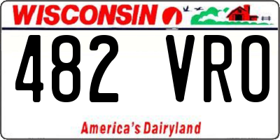 WI license plate 482VRO