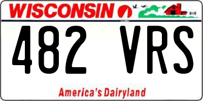 WI license plate 482VRS