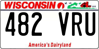 WI license plate 482VRU