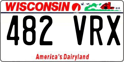 WI license plate 482VRX