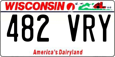 WI license plate 482VRY