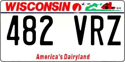 WI license plate 482VRZ