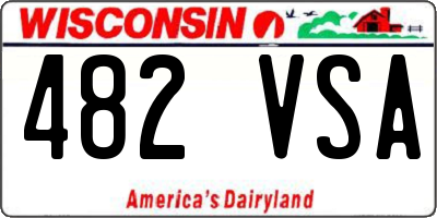 WI license plate 482VSA