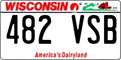 WI license plate 482VSB