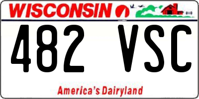 WI license plate 482VSC
