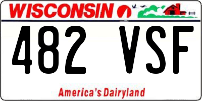 WI license plate 482VSF
