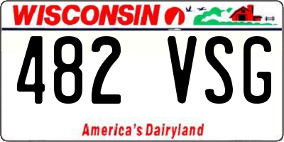 WI license plate 482VSG