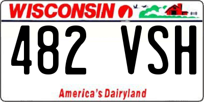 WI license plate 482VSH