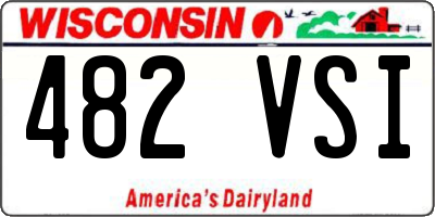 WI license plate 482VSI
