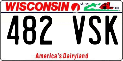 WI license plate 482VSK