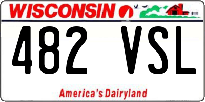 WI license plate 482VSL